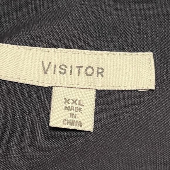 VISITOR MENS BUTTON DOWN XXL LINEN COTTON BLEND SHIRT - Picture 10 of 11